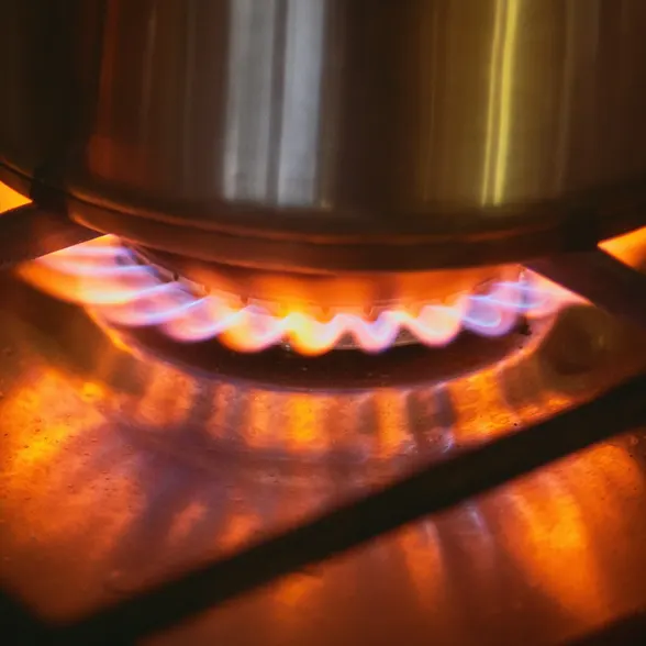 Blue gas flame